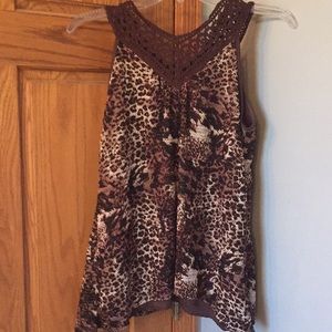 Knit lace tank top